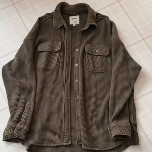 Aerie - Olive Waffle Knit oversized shirt